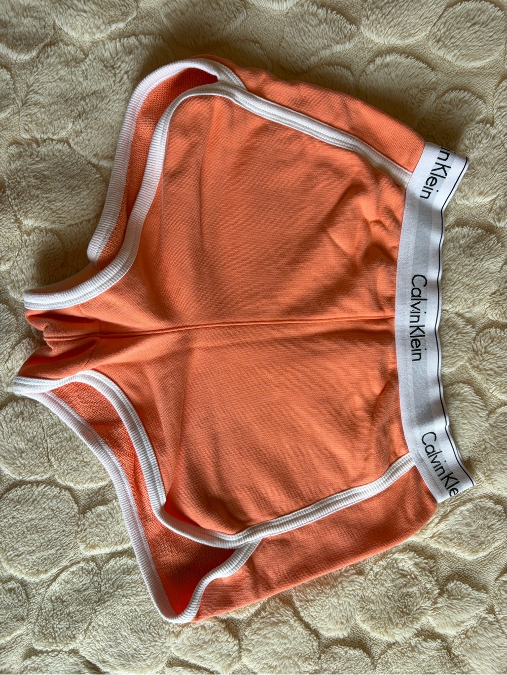 Calvin Klein Coral Orange Boxer Sleep Shorts